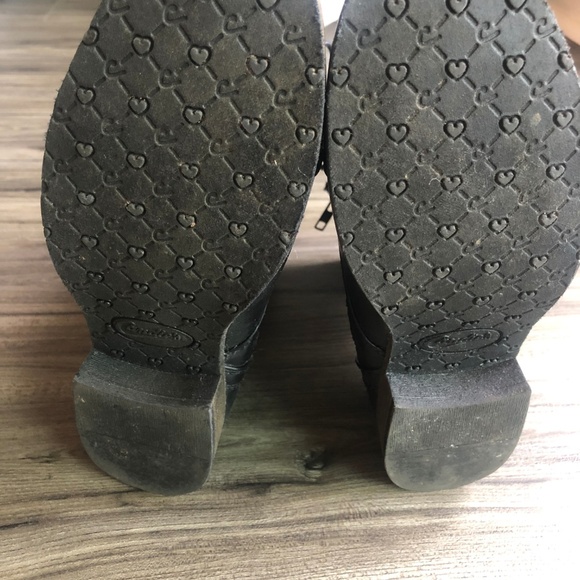 Black & Grey Candies Canavs Pleather Moto Boot Size 6 - Picture 4 of 7